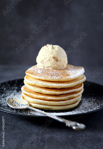 Photography Pancakes with ice cream