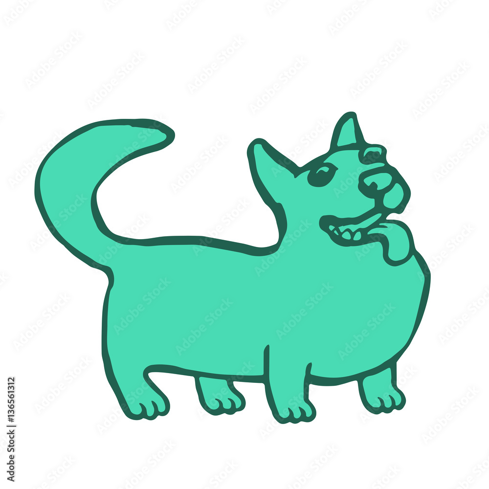 Corgi Dog Isolated Vector Illustration. Funny Cartoon Fur. Contour Freehand Digital Drawing Cute Character. Cheerful Pet for Web Icons and Shirt. Corgi Dog Isolated Vector Illustration. Funny Cartoon Fur. Contour Freehand Digital Drawing Cute Character. Cheerful Pet for Web Icons and Shirt.