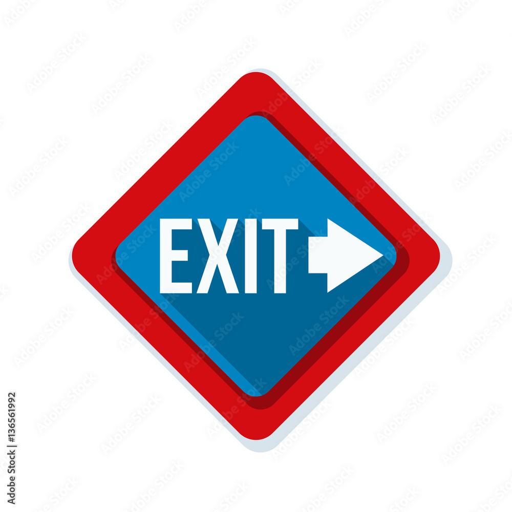 Exit Right Arrow sign illustration Exit Right Arrow sign illustration