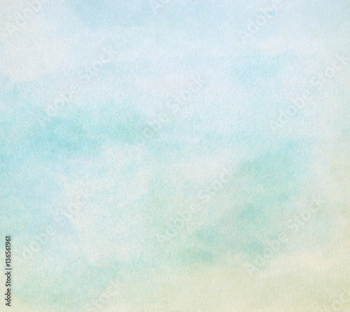 Light blue paint watercolor backgrond on paper