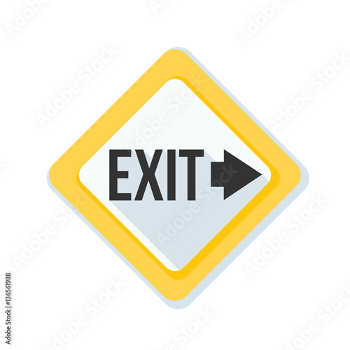 Free Download Exit Right Arrow sign illustration - GFXLoad