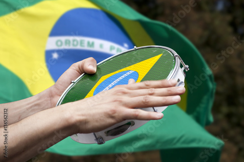 tambourine player on samba parade