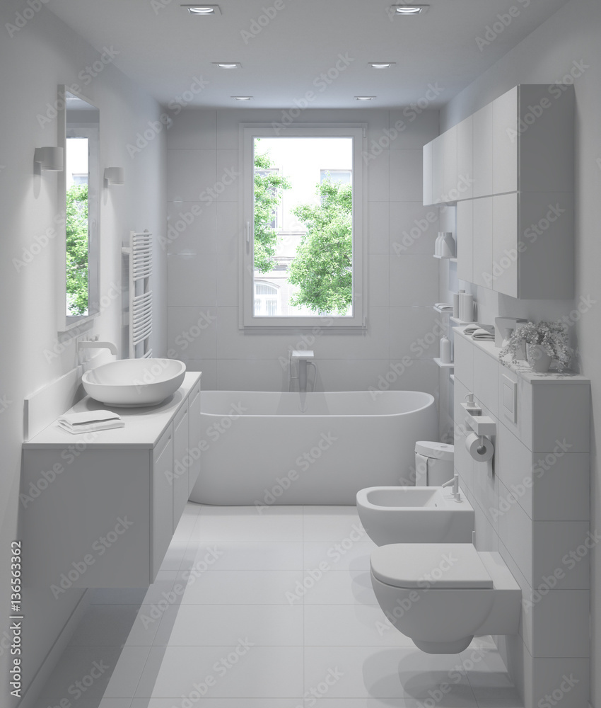Interior rendering of a modern Bathroom Interior rendering of a modern Bathroom