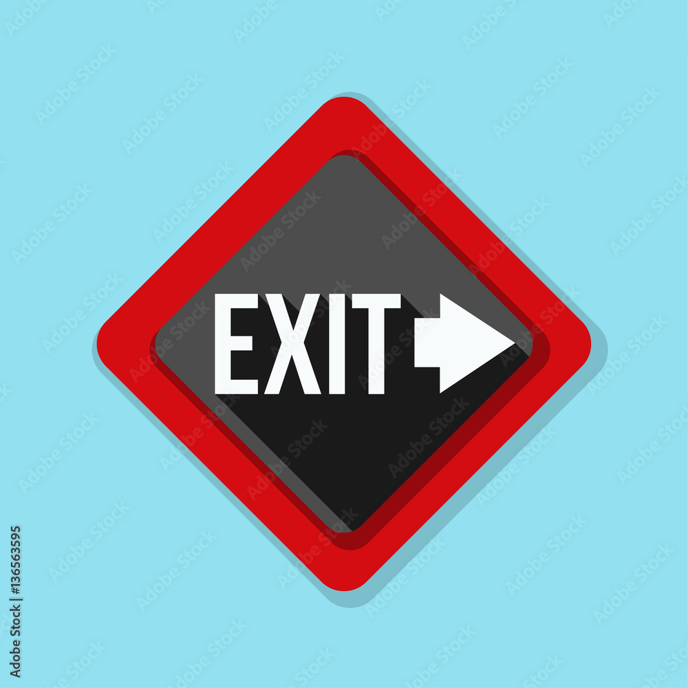 Exit Right Arrow sign illustration Exit Right Arrow sign illustration