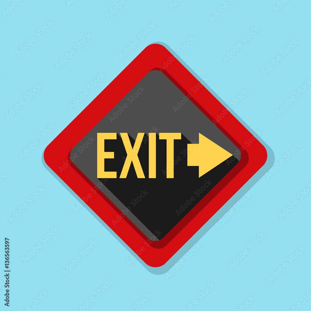 Exit Right Arrow sign illustration Exit Right Arrow sign illustration