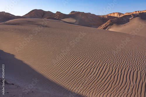 texture of sandy dunes in Death Valley in Chile
