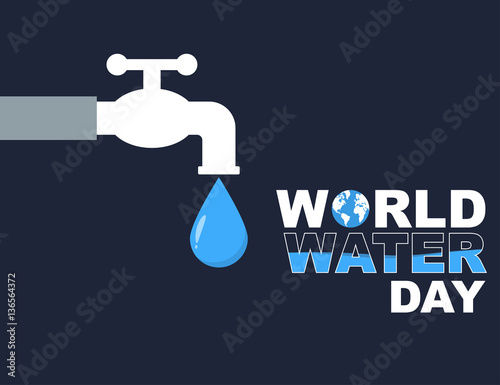 World water day flat style poster design