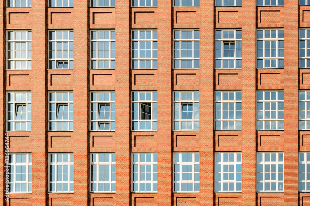 Old red brick industry building facade, Berlin, Germany, Europe
