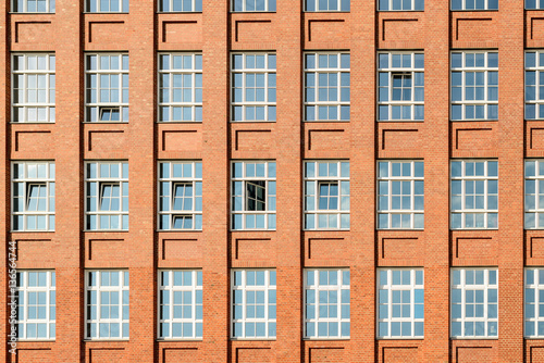 Old red brick industry building facade, Berlin, Germany, Europe 