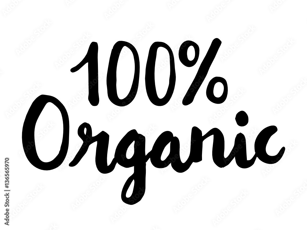 100% ORGANIC Hand Lettering Logo 100% ORGANIC Hand Lettering Logo