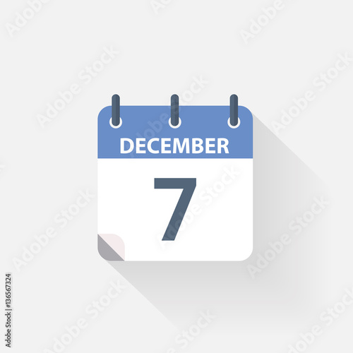 7 december calendar icon