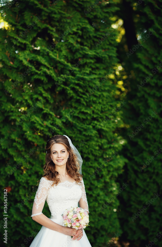 Portrait of beautiful happy bride Portrait of beautiful happy bride