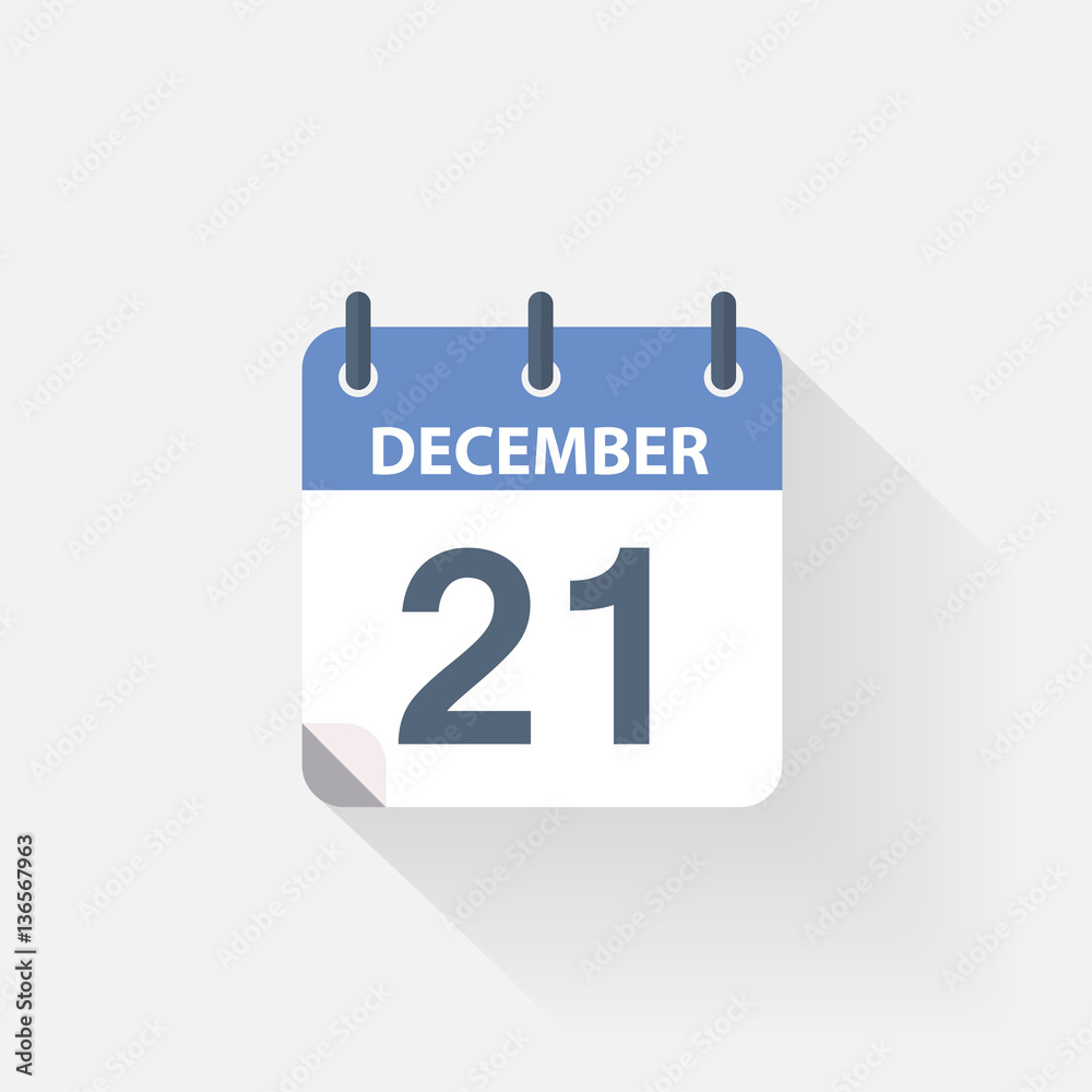 Fototapeta premium 21 december calendar icon