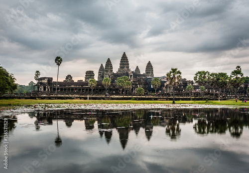 raincloud over Angkor Wat , Landmark in Siem Reap, Cambodia. Angkor wat inscribed on the UNESCO World Heritage List in 1992 © Theerawat