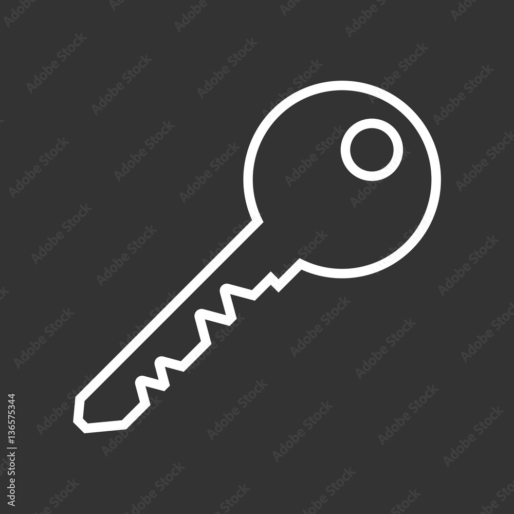 Key Icon vector illustration in flat style isolated on black background. Unlock line symbol for web site design, logo, app, ui. Key Icon vector illustration in flat style isolated on black background. Unlock line symbol for web site design, logo, app, ui.