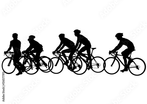 Sport man whit bike on white background