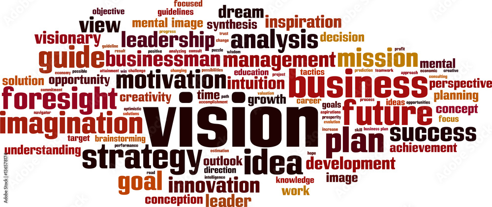 Vision word cloud concept. Vector illustration