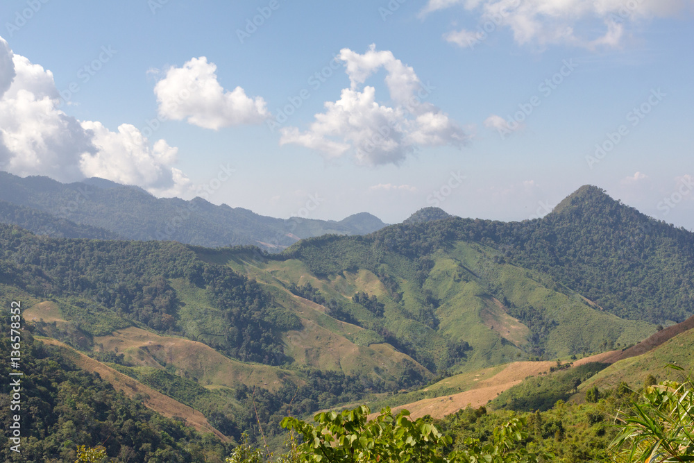 mountain hills at nan thailand