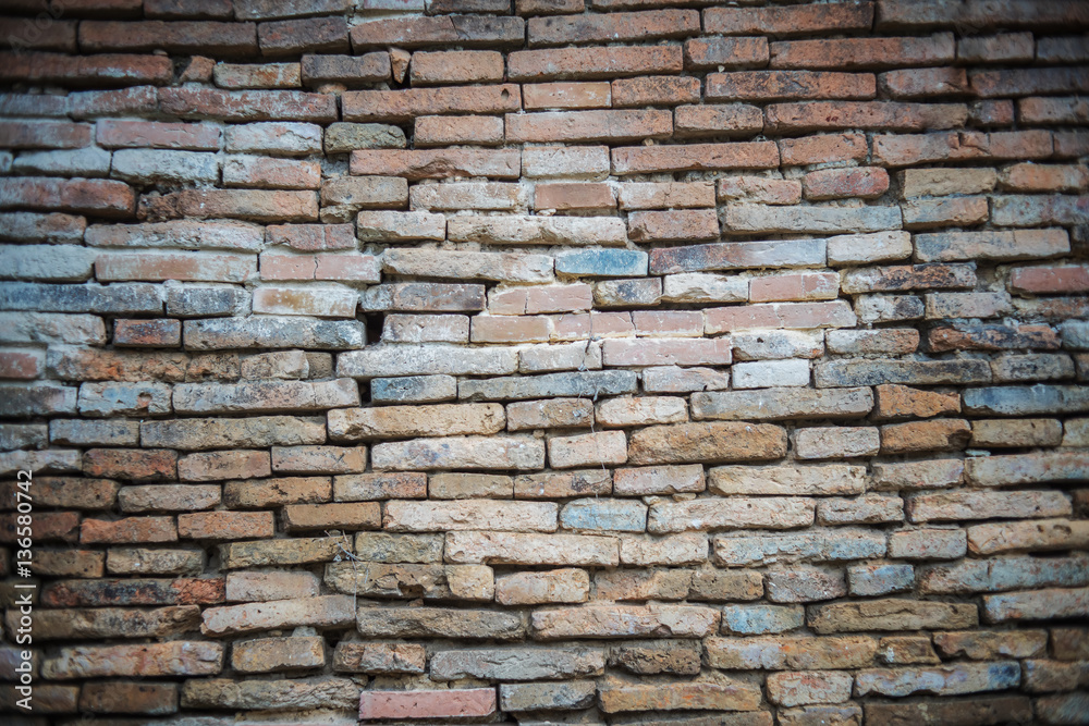 Old grunge brick wall background