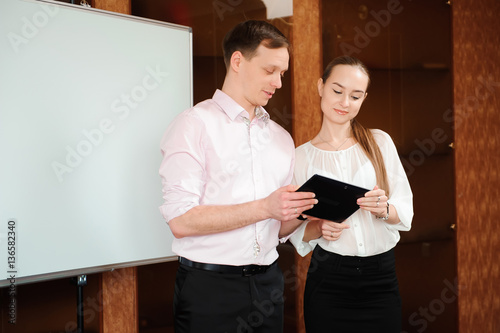 Business coach holding training for staff