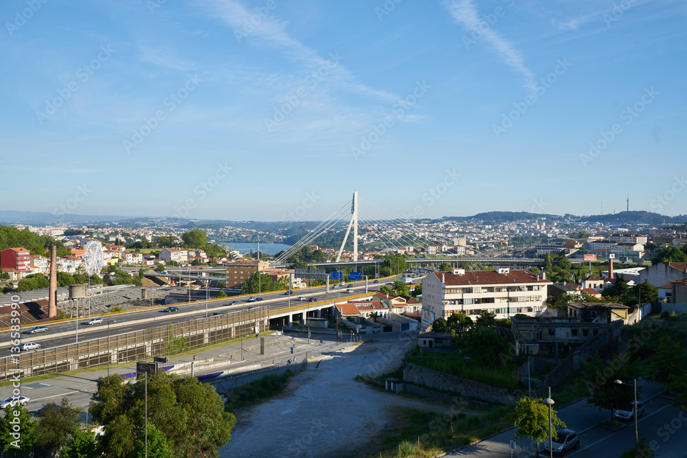 Fototapeta premium View of Porto from Dragon Stadium