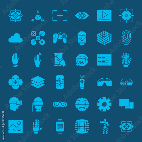 Virtual Reality Glyphs Website Icons