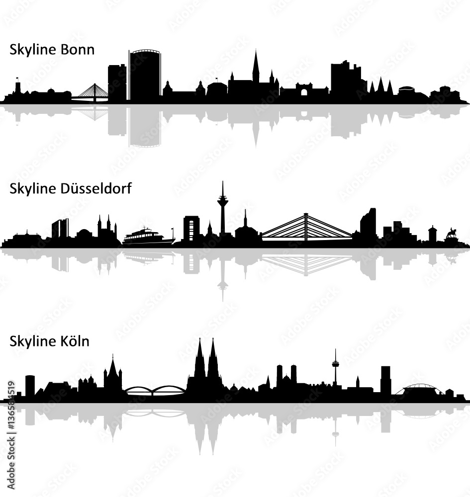Skylines Bonn, Köln und Düsseldorf