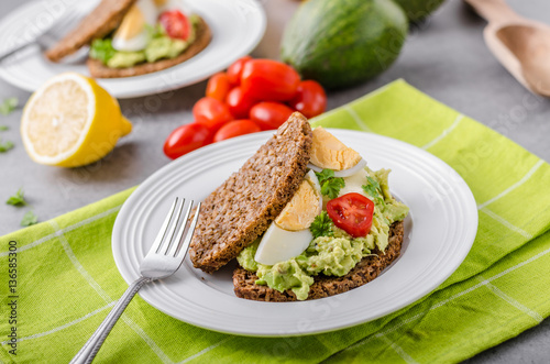 Healthy bread with avocado spread