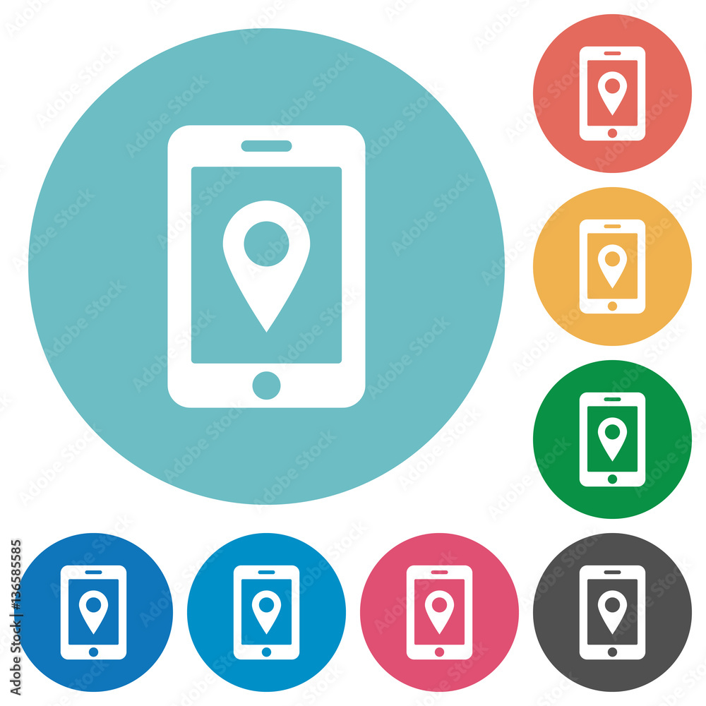 Mobile navigation flat round icons Mobile navigation flat round icons