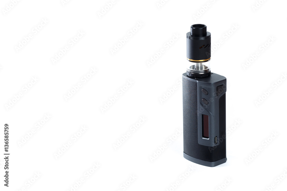 E-cigarette or vaping device isolated on white background E-cigarette or vaping device isolated on white background