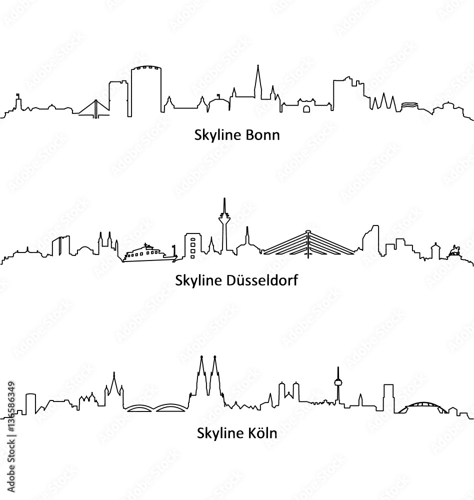Skylines Bonn, Köln und Düsseldorf