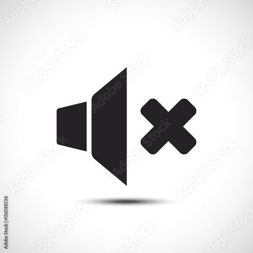 Mute Volume Sound Speaker Icon. Vector Illustration. Flat Icon.