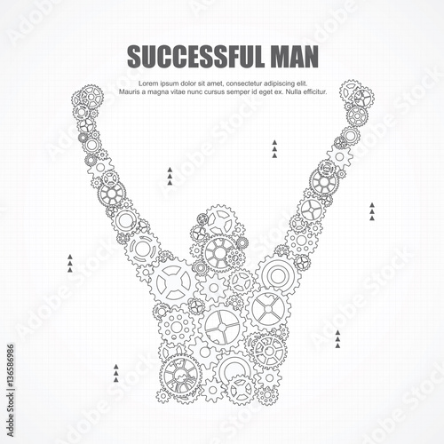Gears successful man for business