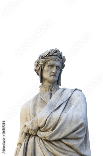 Statue of Dante Alighieri in Florence photo