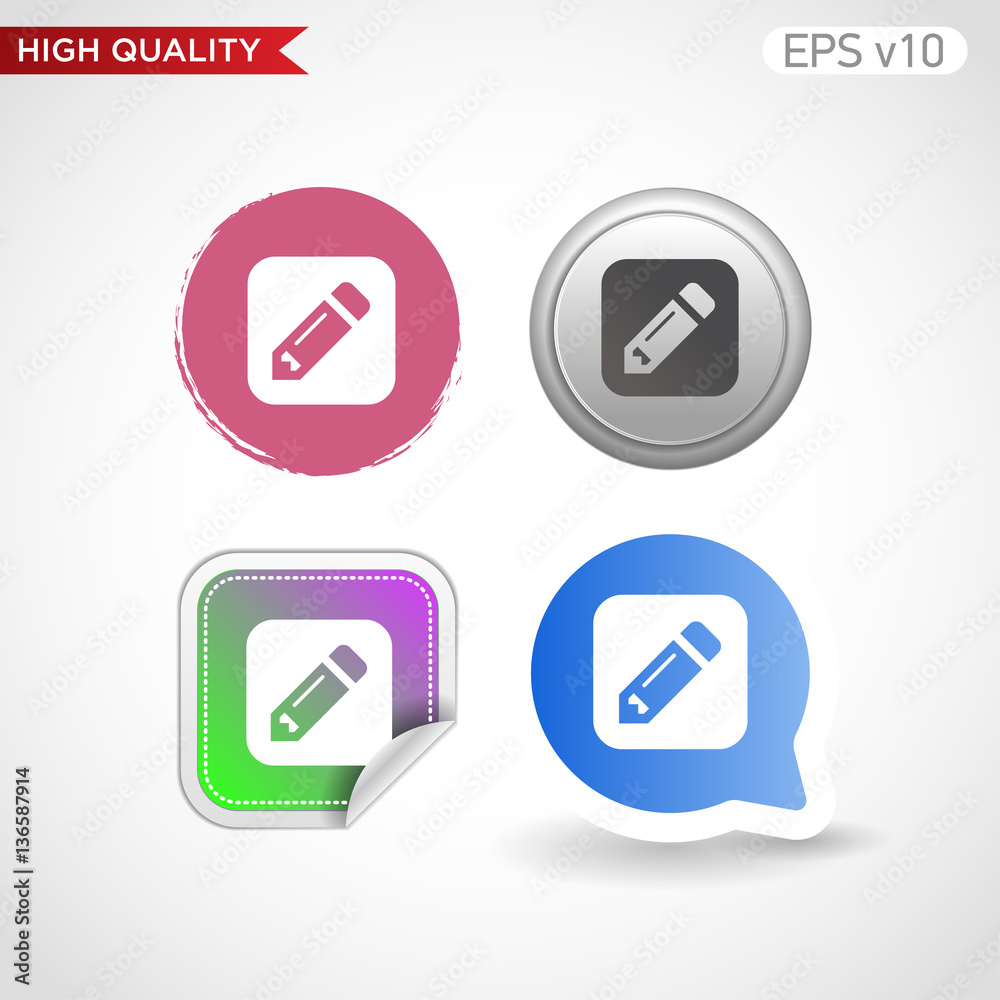 Pencil or edit icon. Button with pencil icon. Modern UI vector. Pencil or edit icon. Button with pencil icon. Modern UI vector.
