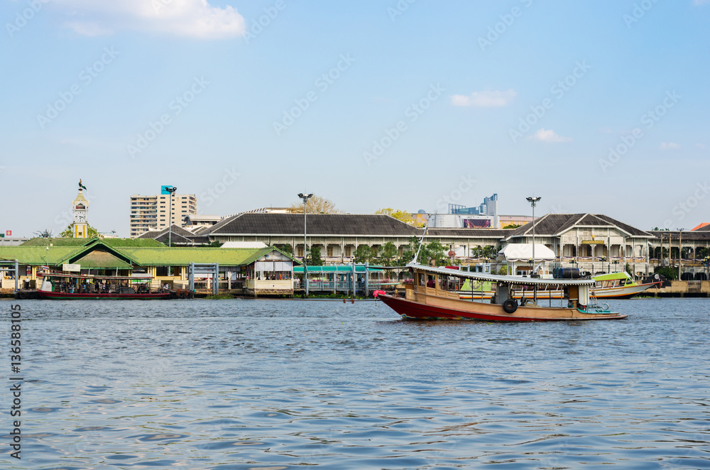 small ferry boat in Chao phraya River Thailand.