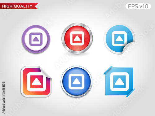 Up arrow icon. Button with up arrow icon. Modern UI vector.