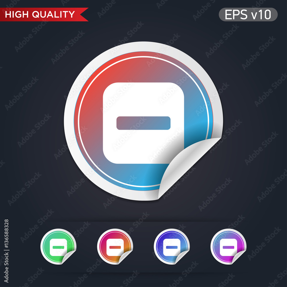 Minus icon. Button with minus icon. Modern UI vector. Minus icon. Button with minus icon. Modern UI vector.