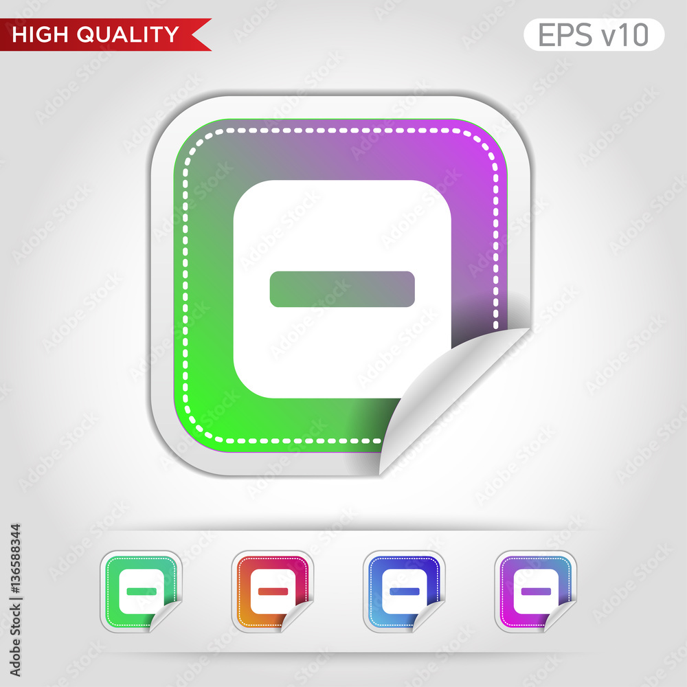 Minus icon. Button with minus icon. Modern UI vector. Minus icon. Button with minus icon. Modern UI vector.