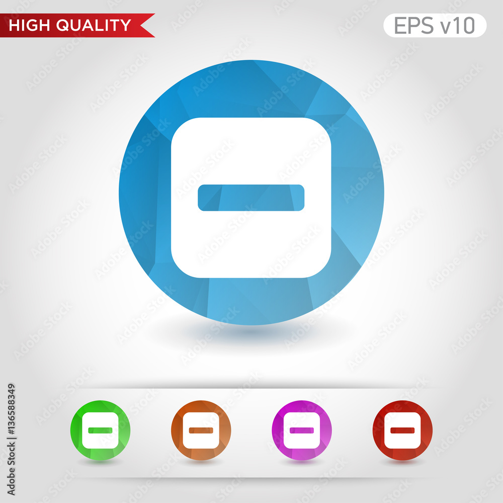 Minus icon. Button with minus icon. Modern UI vector. Minus icon. Button with minus icon. Modern UI vector.