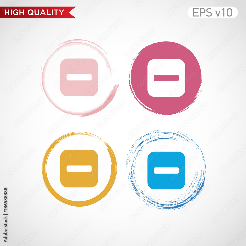 Minus icon. Button with minus icon. Modern UI vector. Minus icon. Button with minus icon. Modern UI vector.