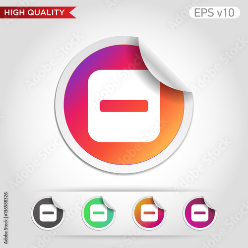Minus icon. Button with minus icon. Modern UI vector.