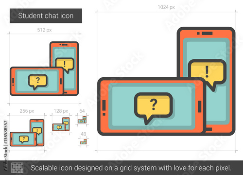 Student chat line icon.