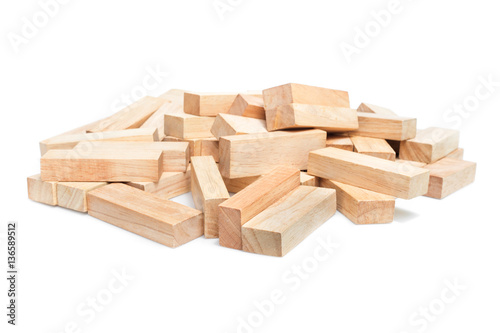 blocks wood game  jenga  isolate on white background.