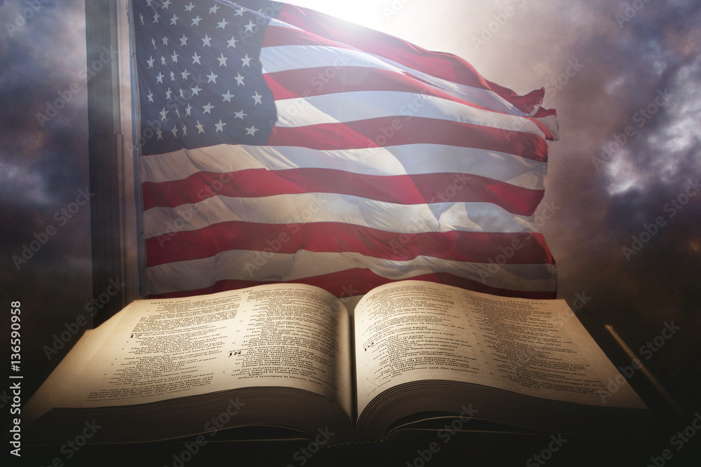 Holy Bible with the american flag Stock Photo Adobe Stock