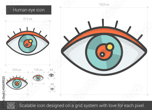 Human eye line icon.