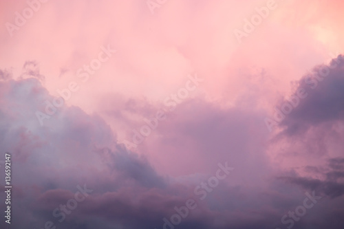 beautiful sky with clouds in the evening