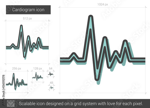 Cardiogram line icon.