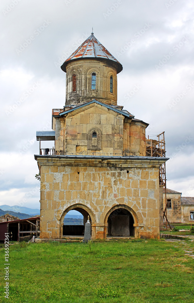 One little church of old orthodox monastery Gelati near Kutaisi, Georgia