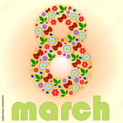 8 march flowers and butterflies beautiful figure